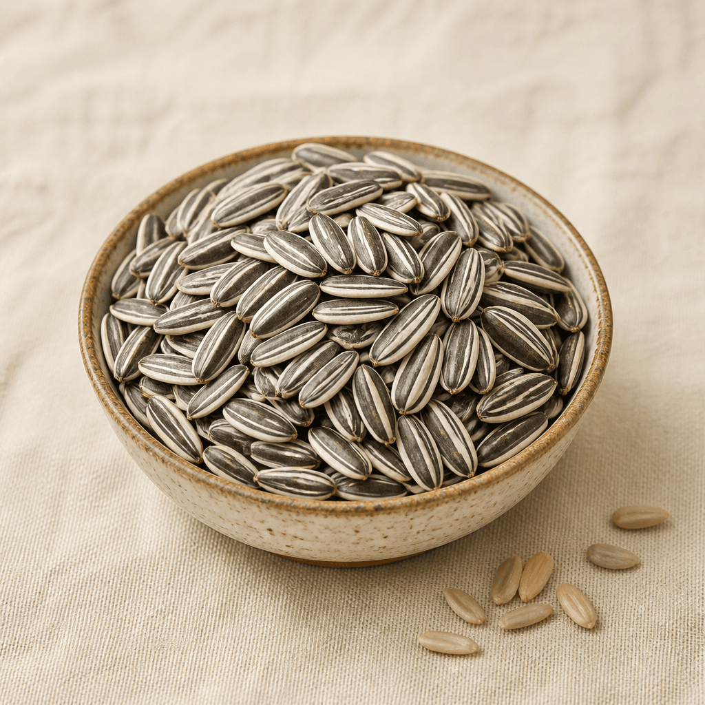 Sunflower seeds in a bowl